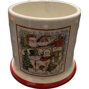 Crazy Mountain by Diane Knott snowman Jar candle holder Christmas Decor